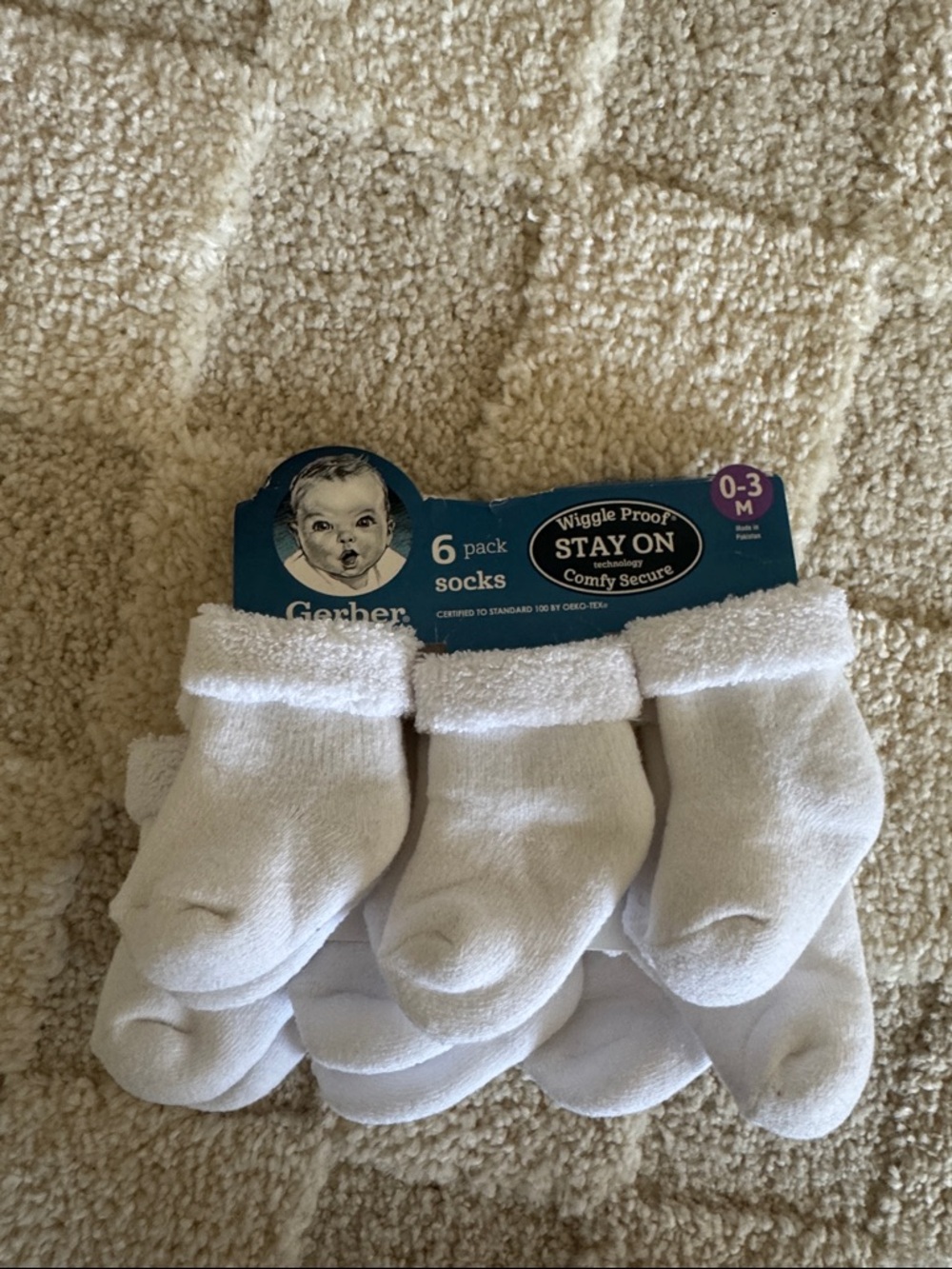 Gerber White Infant Athletic Socks 6-Pack